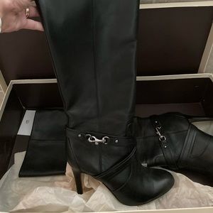Coach Milly SF Waxy Leather/Vachetta Black Boots